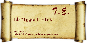 Tölgyesi Elek névjegykártya