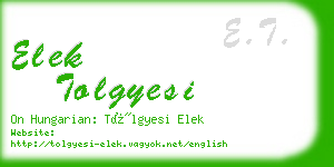 elek tolgyesi business card